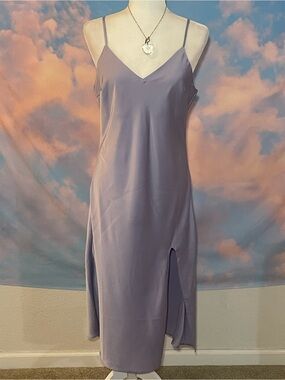 NWT: Beautiful F21 Lavender Satin Slip Midi Dress